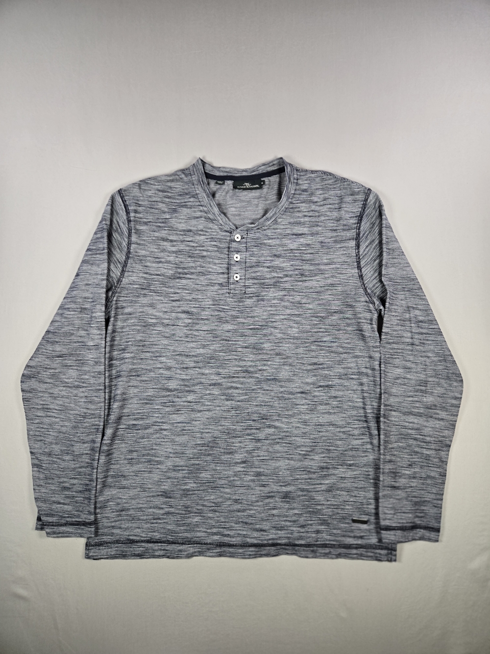 Rodd & Gunn Men’s Medium Grey Space Dye Long Sleeve Henley Shirt VGUC